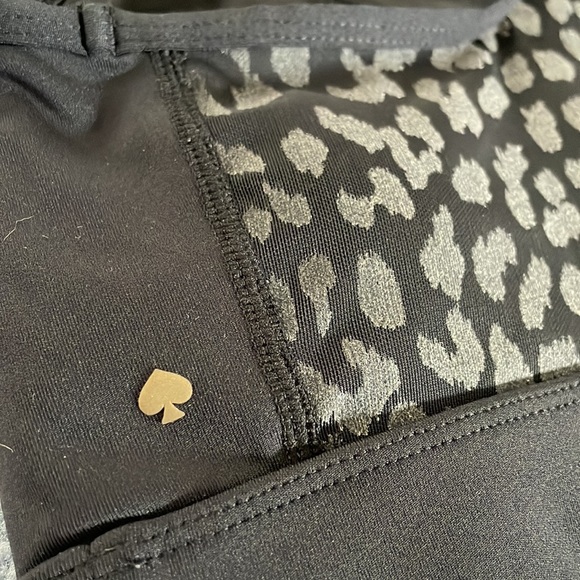 KATE SPADE Bra New York Leopard Print Mesh Racerback Black Sports Bra Small - Picture 7 of 7